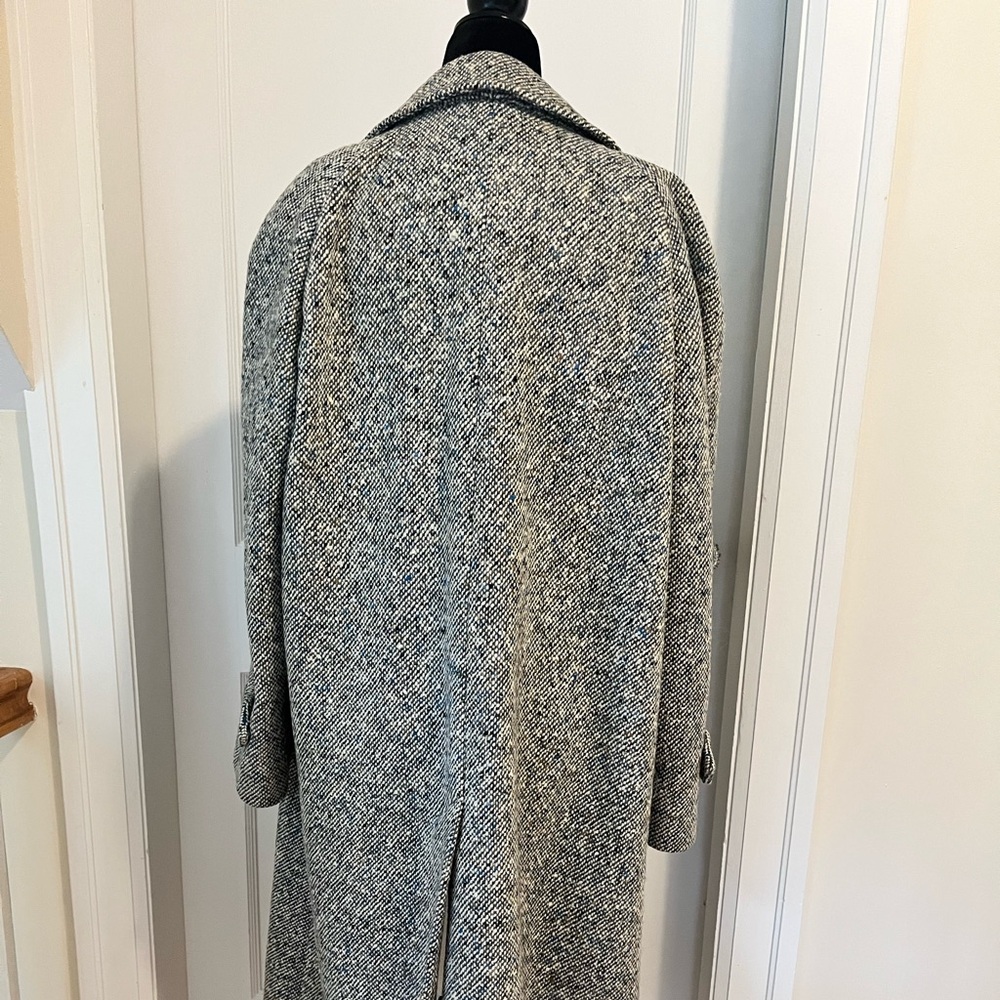 Burberry Gray Tweed Wool Blend Coat - Picture 7 of 10